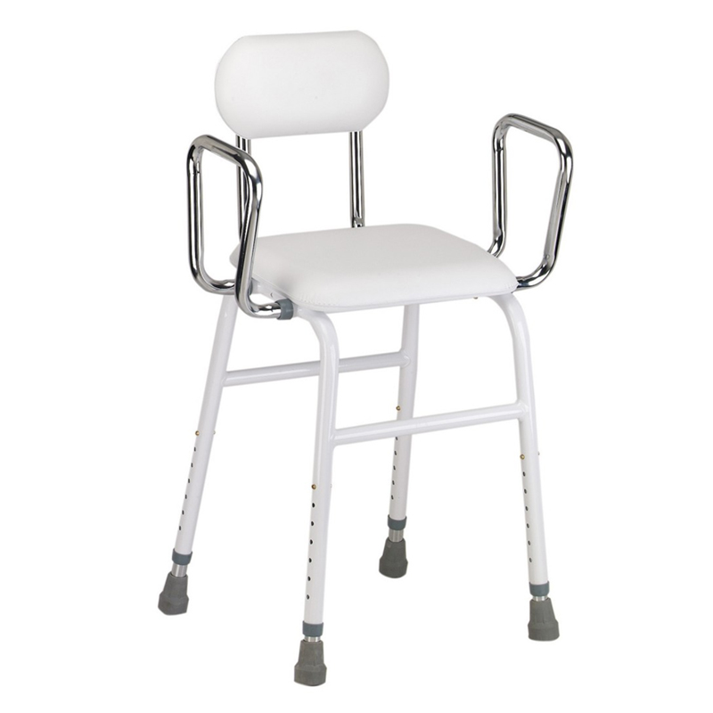 All-Purpose Stool with Adjustable Arms and Padded Back