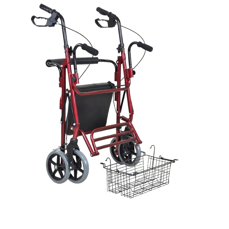 Rollator with armrest and footrest